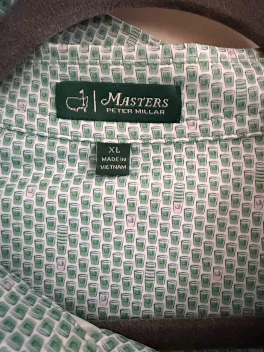 Masters Light Mint Green Patterned Polo with Embroidered Logo - Picture 2 of 2